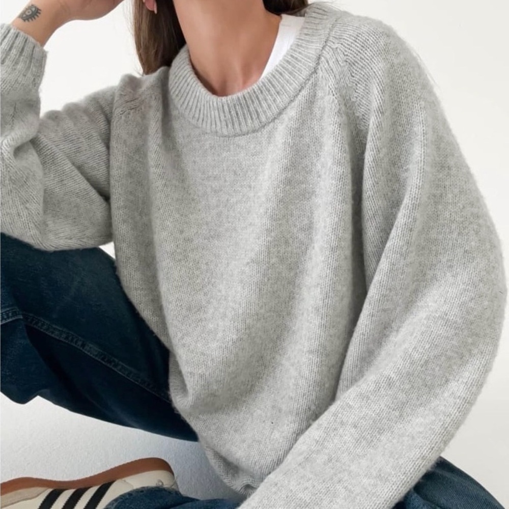 Rumored Dublin Oversized Wool Blend Sweater Gray